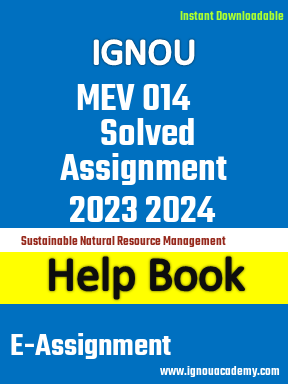 IGNOU MEV 014 Solved Assignment 2023 2024